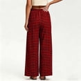 thumbnail image 4 of Women's Casual Plaid Pants With Elastic Waist And Pockets For A Loose Straight Leg Fit, 4 of 7