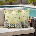 thumbnail image 4 of Yellow Lemon Gnome Outdoor Pillow Covers Pack of 2 Summer Fruit Pink Flower Plant Waterproof Throw Pillow Covers Decorative Cushion Cases for Patio Garden Tent Balcony Couch 18x18 inch, 4 of 9