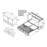 Hamilton Murphy Bed Chest Queen White with Charging Station