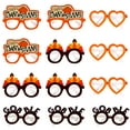 thumbnail image 3 of 1 Set 12 Pcs Autumn Thanksgiving Turkey Pumpkin Paper Glasses Adult Photo Props, 3 of 9