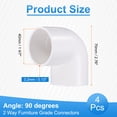thumbnail image 2 of Uxcell 4Pcs 90 Degree Elbow Pipe Fittings 1 4/7" 2 Way Furniture Grade Connectors, 2 of 5