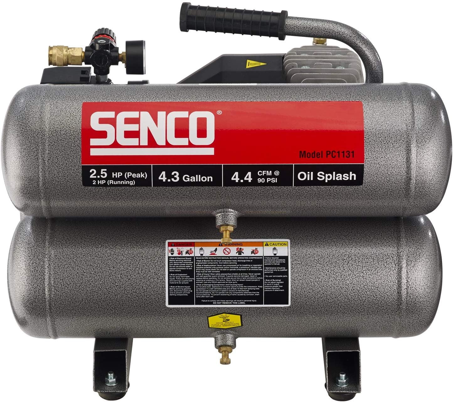 Senco PC1131 Compressor, 2.5Horsepower Peak 4.3 gallon