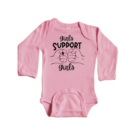 

Inktastic Girls Support Girls Fist Bump Gift Baby Boy or Baby Girl Long Sleeve Bodysuit