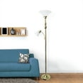 thumbnail image 5 of Elegant Designs 71.75" 2-Light Mother Daughter Floor Lamp w/ White Marble Glass Shades, Gold, 5 of 10