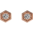 thumbnail image 2 of FB Jewels Set 14K Rose Gold Diamond Pair Polished 1/8 CTW Diamond Hexagon Stud Earrings With Backs, 2 of 2