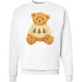 thumbnail image 2 of Inktastic Vintage Teddy Bear in Sweater with Christmas Trees Adult Sweatshirt, 2 of 4