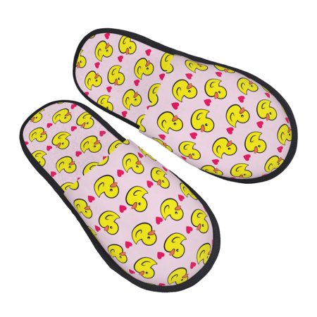 

JUNZAN Ducks And Pink Heart Slippers for Women House Shoes Non Slip Indoor/Outdoor Pineapple And Cactus Designs-Large