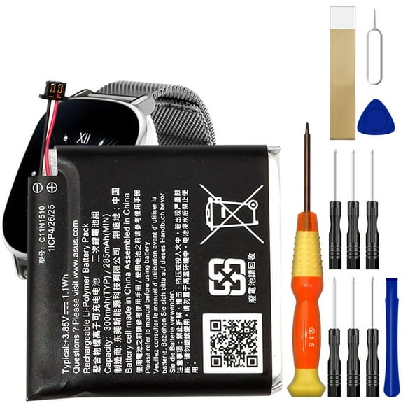 Replacement Battery C11N1510 For ASUS ZenWatch 2 WI502Q Smart Watch Tool