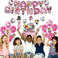 thumbnail image 2 of Hello Kitty themed party supplies - pink Hello Kitty decorations include spiral hangings, balloon inserts, cake wraps, invitation cards, etc. for pink cat birthday party decorations, 2 of 4