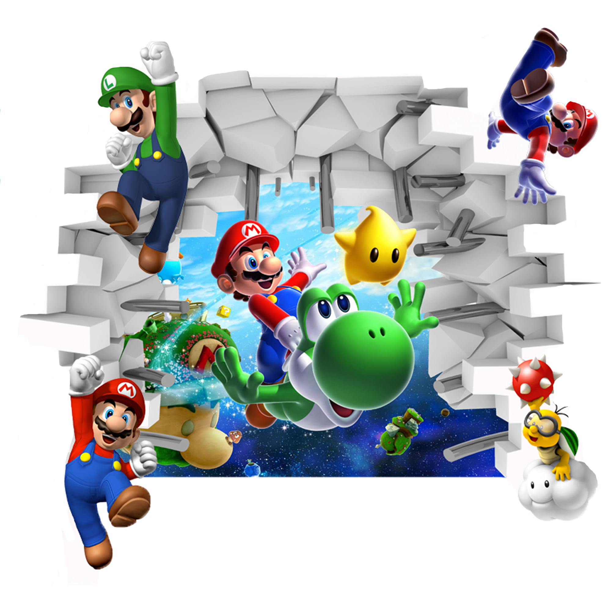 Super Mario Bedroom Background Removable 3D Wall Sticker Decal Home Decor 