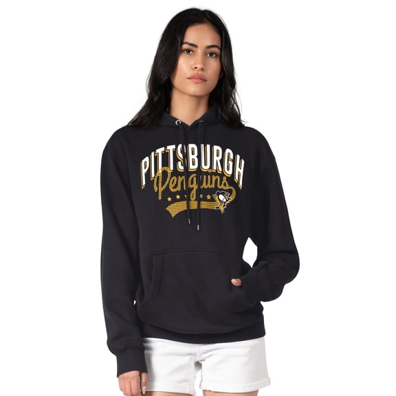 Women's G-III 4Her by Carl Banks  Black Pittsburgh Penguins Filigree Logo Pullover Hoodie