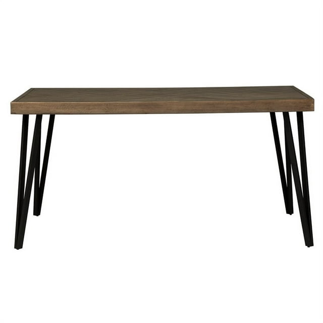 Horizons Ensemble de Table Rectangulaire 6 Pcs Marron Clair