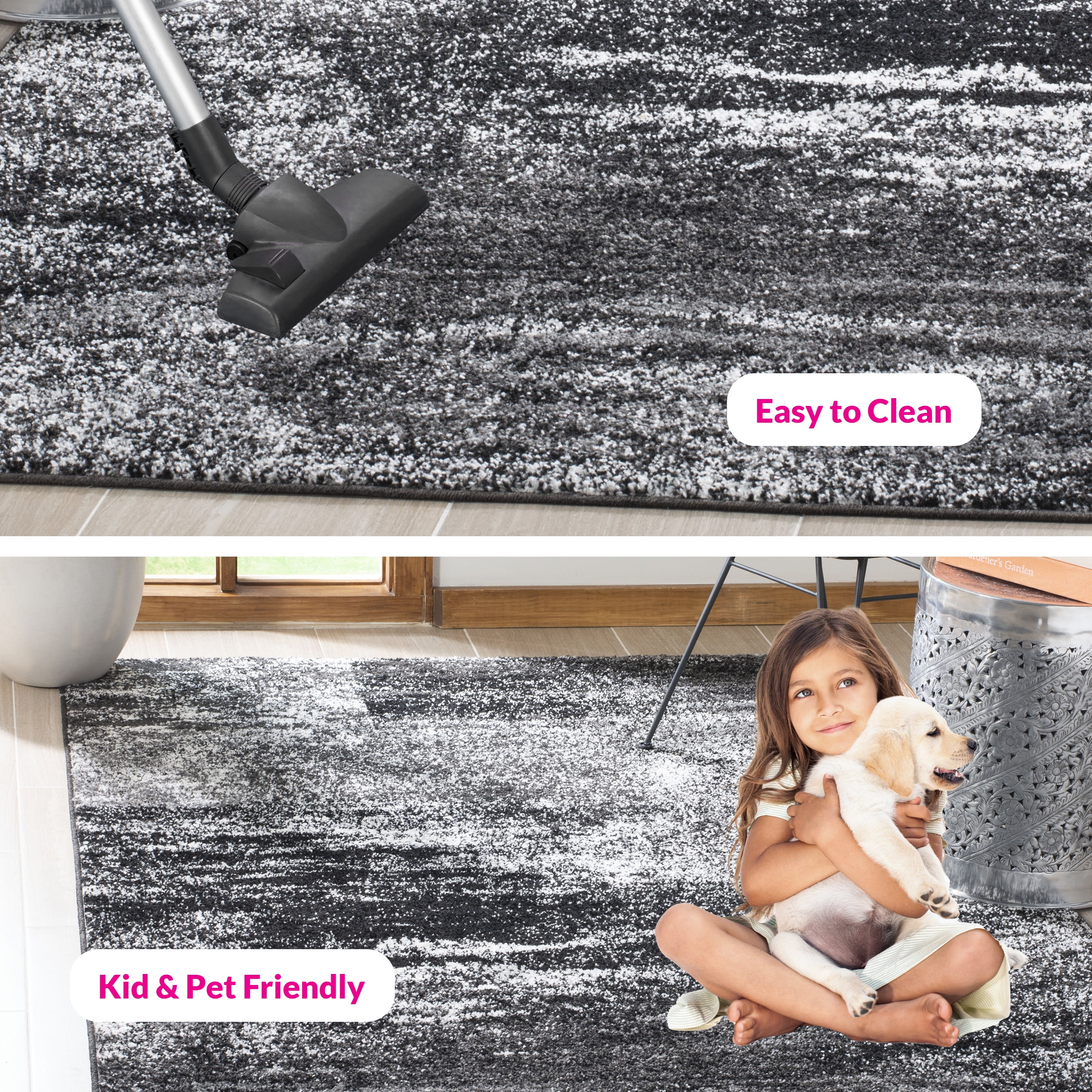 Safavieh Adirondack Rudyard Abstract Ombre Area Rug, Silver/Black, 12' x 12' Square