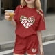 thumbnail image 5 of Vestido de manga corta para niños Día de San Patricio impreso de dos piezas Conjunto de cuello redondo con pantalones cortos, blusa de manga corta, 5 of 6