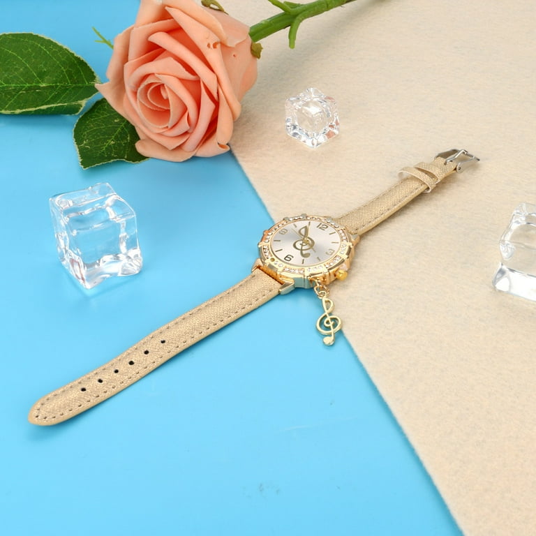MIARHB New Women Quartz Wrist Musical Note Tower Rhinestone