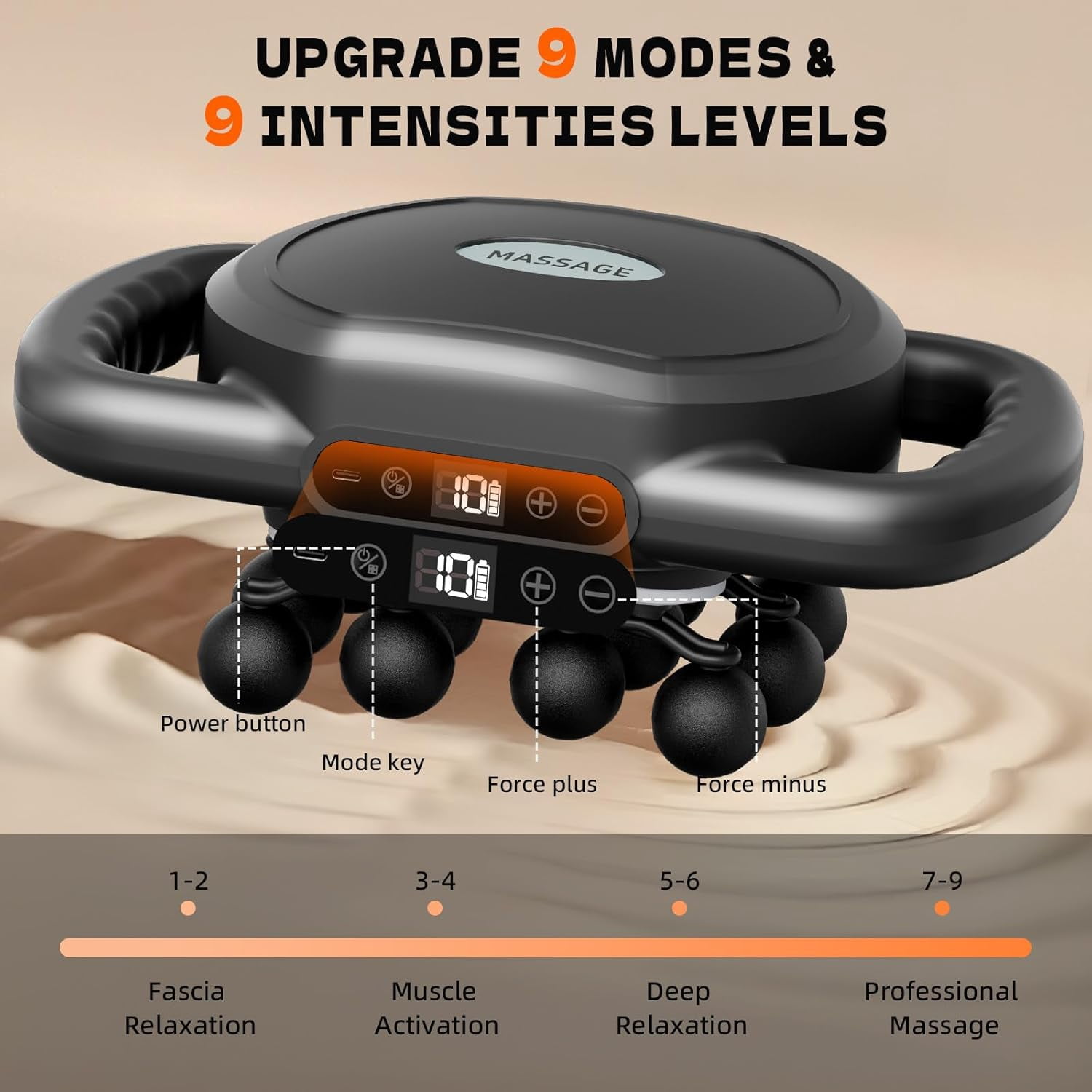12-Head Deep Tissue Massage Gun Set with 9 Modes for Muscle Pain Relief and Recovery