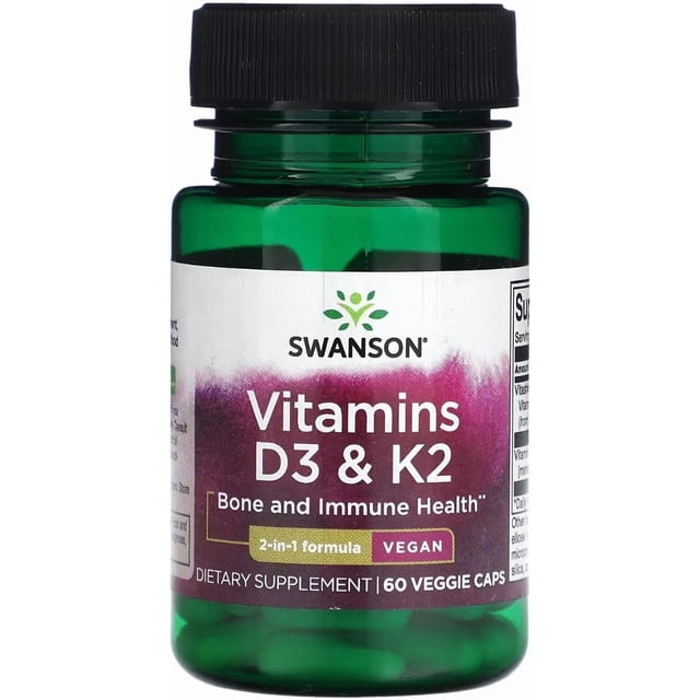Swanson Vitaminas D3 & K2 - 2,000 Iu & 75 Mcg, 60 cápsulas