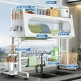 thumbnail image 6 of Leadrop Over the Sink Dish Drainer Drying Rack 3 Tier Over Sink Dish Rack with Cover Kitchen Sink Shelf Organized Height Adjustable Dish Rack for Dishes, Glasses, Bowls, and Cutlery, 6 of 8
