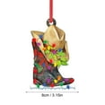 thumbnail image 5 of Cowboy Boot and Hat Christmas Ornament with Lights, Festive Hanging Decor for Western - Themed Holiday Season Decorations,B, 5 of 6