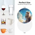 thumbnail image 6 of Pofeuu Blue Sky Winged Cat Print Coasters for Drinks, 4Pack PU Leather Coasters, Bar Drink Coasters for Tabletop Protection, Furniture from Damage-Round Shape, 6 of 6
