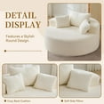 thumbnail image 4 of 55'' Round Oversized Chaise Lounge Indoor Chair, No Assembly Corduroy Compressed Circle Sofa Bed,Comfy Upholstered Sleeper Couch,Lazy Bean Bag Couch for Living Room, Bedroom,Beige, 4 of 8