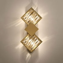 Crystal Wall Sconce Geometric Wall Lamp, Modern Gold Metal Wall Light Headboard Lighting Fixture, Nordic Wall Mounted Lamps for Living Room Hallway Hotel Bedroom Bedside