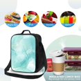 thumbnail image 4 of Logiee Blue Marble Print Insulated Lunch Bag for Women/Men, Reusable Lunch Box for Office Work School Picnic Beach,Leakproof Freezable Cooler Bag with Shoulder Strap, 4 of 7