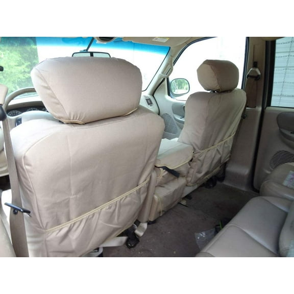 F70 2001-2003 Ford F150 Super Crew Front 40/60 Split Seat With Opening Console in Gray Twill