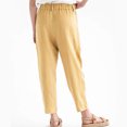 thumbnail image 3 of Pantalones casuales de mujer Color puro botón cintura elástica pantalones largos sueltos para mujer para uso diario al aire libre, 3 of 5