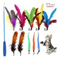 thumbnail image 3 of 11 PCS Retractable Cat Wand Toy Set Colorful Cat Teaser with Feather Head Replacement & Bell Cat Stick Supply for Kitten New, 3 of 8