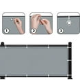 thumbnail image 3 of Privacy Screen With Grommets Design For Outdoor Screen Fence, Weather-Resistant High-Density Polyethylene Breathable Material Windscreen For Patio Backyard (Gray,90X300 Cm), 3 of 5