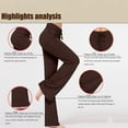 thumbnail image 4 of Women's High Waist Wide Leg Yoga Pants with Drawstring Comfortable Loose Fit Lounge Workout Trousers, 4 of 8