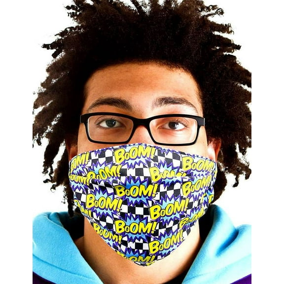 Gotta Get it Gifts Polyester / Spandex, Fabric, Adjustable, 2-Layer Reusable & Washable Boom! Face Mask (One Size Fits All)