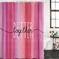 thumbnail image 2 of Valentine's Day Shower Curtain, Waterproof Shower Curtains for Bathroom, Valentines Pink Gradient Striped Romantic Washable Fabric Bathtub Curtain Set Bath Decor with 12 Hooks 48"x72", 2 of 8