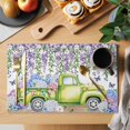 thumbnail image 2 of Blue Purple Floral Placemats Set of 6, Spring Country Hydrangea Flower Truck Placemats for Dining Table, Place Mats for Kitchen Tabletop, Waterproof Wipeable Dining Table Mats Set, 2 of 9