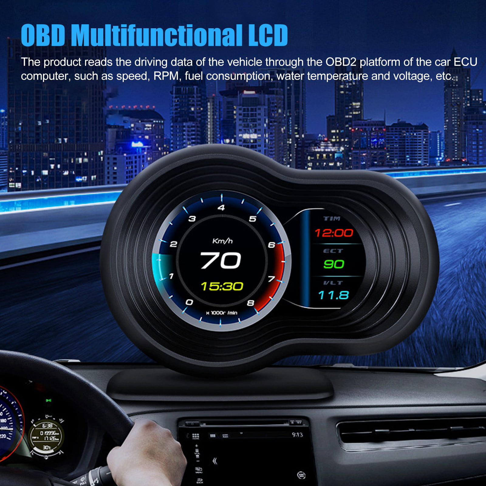 Universal Digital OBD2 GPS Speedometer, EEEkit Car Hud Head Up Display with  MPH Speed Alert Fatigue Driving Alarm, Speedometer for Cars, Trucks,  Motorcycles, ATVs, Pick-ups, Scooters, Golf Carts 