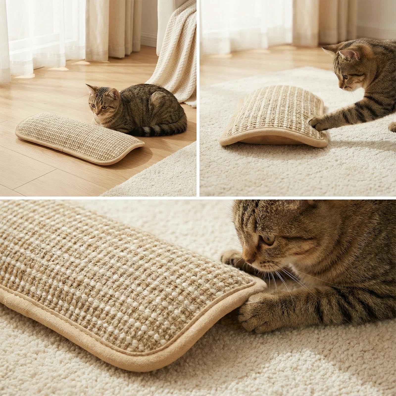 Cystone Cat Toy, Interactive Catnip Chew Toy, Durable 12 Inches Catnip Kicker Soft Sisal Pillow with Organic Catnip for Kittens and Adult Cats for Indoor Scratching, Chewing & Teething