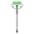 thumbnail image 3 of 1.86 ct Emerald Cut Simulated Green Diamond Halo Engagement Ring for Women in 18K White Gold, 3 of 5