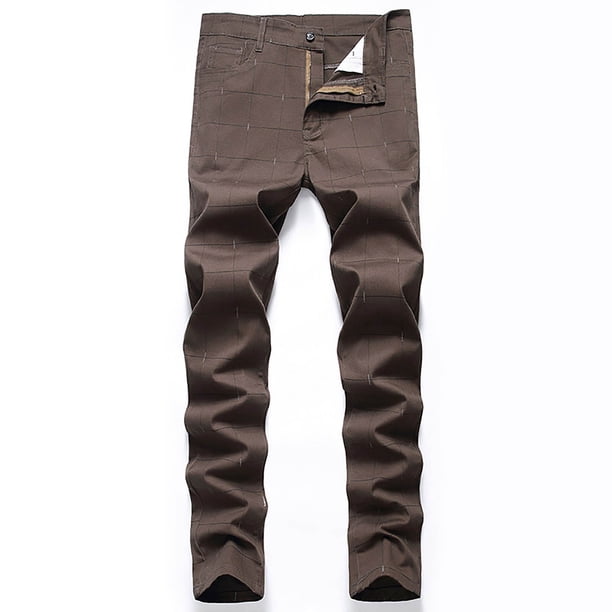 Pantalones largos a rayas para hombre, pantalones de traje ajustados y elásticos, pantalones casuales, pantalones para hombre