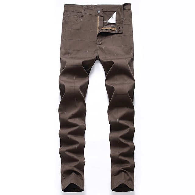 Pantalones largos a rayas para hombre, pantalones de traje ajustados y elásticos, pantalones casuales, pantalones para hombre