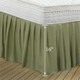thumbnail image 5 of PiccoCasa Brushed Microfiber Bed Skirts 16" Drop Ruffled Wrap Around, Queen Olive Green, 5 of 7