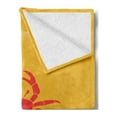 thumbnail image 2 of Crabs Soft Flannel Fleece Throw Blanket, Crab an Abstract Bubble on Yellow Background Seafood Theme, Cozy Plush for Indoor and Outdoor Use, 50" x 70", Dark Coral Marigold, by Ambesonne, 2 of 5
