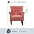 thumbnail image 5 of BELLEZE Accent Chair Armchair for Living Room - Allston (Brick), 5 of 7
