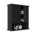thumbnail image 5 of Smuxee Bathroom Wall Storage Cabinets with Door and Open Shelves,over the Toilet Storage,Black Small, 5 of 9