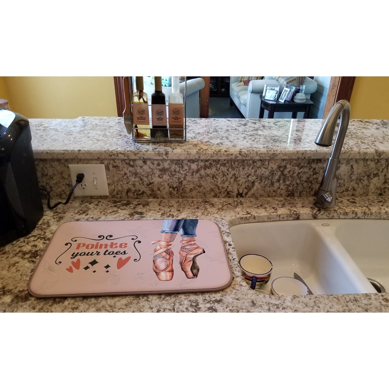 Pointe your Toes Dance Dish Drying Mat