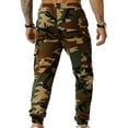 thumbnail image 4 of jsaierl Mens Camo Cargo Pants Drawstring Slim Fit Jogger Sweatpant Outdoor Elastic Waist Pant Workout Trouser with Multi Pockets, 4 of 5
