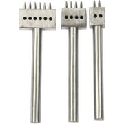 Stainless Steel 6MM 2/4/6 Prong Row Hole Punch Diamond Lacing Stitching Chisel Set DIY Leather Craft Tool Kits (6mm)