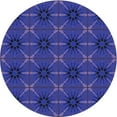 thumbnail image 1 of Ahgly Company Tapis Rond Lavable en Machine Intérieur Transitionnel Bleu Cobalt, 4 Pieds Rond, 1 of 7