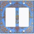 thumbnail image 6 of Metal Light Switch Plate Cover Elegant Blue Crown Frame FRA018, 6 of 14