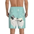 thumbnail image 3 of Bixox Men's French Bulldog Taking a Bath printed lightweight casual shorts, soft sleep shorts with pockets., 3 of 7